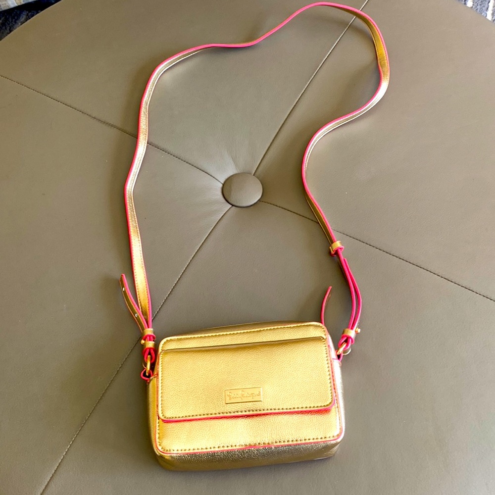 Like new Lilly Pulitzer Gold Crossbody Bag